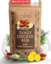 Laajawab All-In-One Natural Tangy Marinade with Lemon Pepper, Garlic, Onion & Rosemary | Chicken Rub