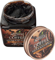 Bionechral Acctive Coffee Face & Body Scrub 500g | For Instant Glow, Skin Polishing & Energising | A
