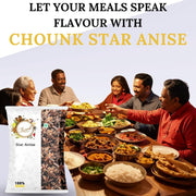Chounk Natural Star Anise 50g (50g x Pack of 1) | Spices Whole Chakri Phool | Badiyan Phool Whole Spices with No Preservatives, No Additives