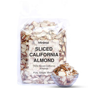 Minimal Sliced Blanched California Almonds | Thinly Sliced Raw Almonds | Crunchy & Fresh | Ideal for Baking, Desserts & Garnishing | Badam Flakes Dry Fruits