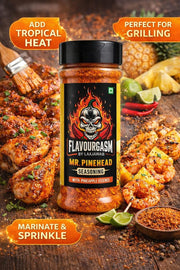 Laajawab Flavourgasm Mr. Pinehead Seasoning 80g | Tangy Fruit & Chaat Masala with Pineapple Essence 