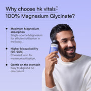 hk vitals 100% Magnesium Glycinate 1880mg, 60 Tablets