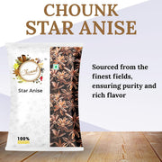 Chounk Natural Star Anise 50g (50g x Pack of 1) | Spices Whole Chakri Phool | Badiyan Phool Whole Spices with No Preservatives, No Additives