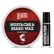 Beardo Beard and Mustache Wax, 50 gm | Beard Wax for Beard & Mustache Styling | Long Lasting Extra Strong Hold Wax for Men | Beard Hair Wax for Smooth, Shiny & Healthy Beard