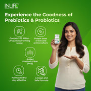 INLIFE Prebiotic Probiotic Supplement, 6 Strains, Gut Health, 60 Capsules