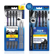 Oral B Cavity Defense 123 Black Manual Toothbrush for adults with charcoal extract- Medium (Pack of 4)