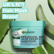 Garnier Fructis Aloe Vera Hair food - 100h Moisture Multi-UseMask, For Dry Hair Scalp - Aloe Vera Vitamins C, E, F - Cruelty Free International Vegan - 400ml.