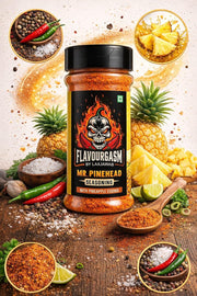 Laajawab Flavourgasm Mr. Pinehead Seasoning 80g | Tangy Fruit & Chaat Masala with Pineapple Essence 