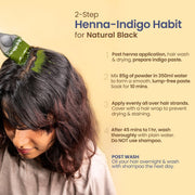 Nat Habit Organic Indigo Powder (HUFA Pigment) 85g | Natural Hair Colour for Black Hair | Post-Henna