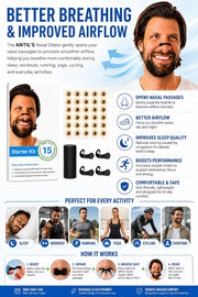 ANTIL'S Magnetic Nasal Dilator Kit | Reusable Anti Snoring Nose Clip with 20 Adhesive Magnetic Patches & Storage Case | Improves Airflow for Sleep, Running, Gym & Sports