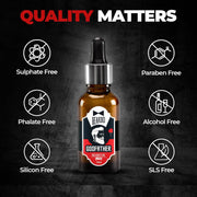 Beardo Godfather Lite Beard and Moustache Oil, 30 ml | Non-Sticky, Light Beard Oil for Men| Pleasant Fragrance | Ideal for daily use .