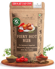 Laajawab All-in-One Natural Hot & Spicy Marinade for Superfast Cooking | Robust Blend of Bhut Jolokia, Garlic, Onion for Chicken, Pork, Mutton | Make Delicious BBQ/Grill/Tandoori/Fry Recipes, 130g
