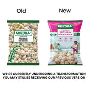 Khetika Premium Mithila Makhana 100g (Pack of 2) | Dry Fruits in Fresh, Raw Foxnut, Phool Makhana for Prasadam, Premium Lotus Seeds, Rich in Calcium, Natural & Crunchy, Fit for Fasting, Direct from Farm