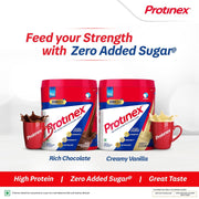 Protinex Rich Chocolate Protein Powder 400g | Zero Added Sugar | High Protein Nutrition Drink for St