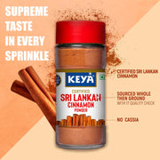 Keya Sri Lankan Ceylon Cinnamon Powder 45g | Dalchini Powder | Non-Cassia | 100% Pure & Natural | No