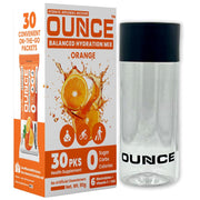 Ounce Energy Drink - Electrolyte Powder Sugar Free - 30 Orange Hydration Powder Drink Mix Sachet with 6 Keto Electrolytes no Sugar : Na, Mg, Ca, K, P & Cl boosted with Vitamins B12 & C