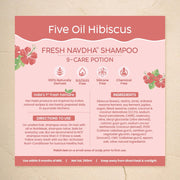 Nat Habit Hibiscus Navdha Shampoo for Hair Growth, Fermented Soy Gentle Cleanser for Long Thick Hair | Natural Shampoo for Oily Scalp & Dry Frizzy Hair with Amla For Women & Men, Sulfate Free| 250ml