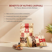 Dr Arya's Whole Nutmeg 50g | Jathikka | Jayfal | Jaiphal | Jathikai | Pure, Natural, Ayurveda Uses | Indian Aromatic Spice for face, cooking, baking and herbal uses