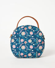 Teal by Chumbak blue floral round canvas sling bag view 11