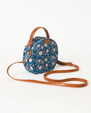 Teal by Chumbak blue floral round canvas sling bag view 5