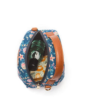 Teal by Chumbak blue floral round canvas sling bag view 8