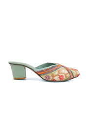 Gerief Embroidered Ethnic Block Heel Mules view 10