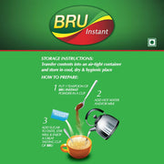 Bru Instant | Aromatic Coffee From South Indian Plantations | Premium Blend of Robusta & Arabica Beans For a Rich Coffee Experience | Bag, 100g