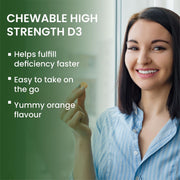 Vlado's Himalayan Organics Vitamin D3 60000 IU Tablets | Cholecalciferol I Vitamin D3 60k Supplement | Vitamin D 60000 iu Tablets | Cholecalciferol Supplement 60000iu for men & women | Orange Flavour - 40 Tablets