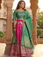 Anouk Rustic Zari Woven Semi-Stitched Lehenga with Dupatta view 15