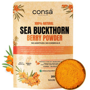 CONSA Organic Sea Buckthorn Berry Powder 200g | 100% Pure, No Additives | Rich in Vitamins, Minerals