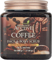 Bionechral Acctive Coffee Face & Body Scrub 500g | For Instant Glow, Skin Polishing & Energising | A