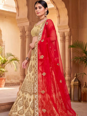 Anouk Rustic Embroidered Semi-Stitched Lehenga Choli with Net Dupatta view 11