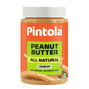 Pintola All Natural Peanut Butter Crunchy | Smooth, Unsweetened | 30g Protein | Gluten & Cholesterol Free, Vegan Peanut Butter, Nut Butter, High in Protein Spread, 100% Pure Roasted peanuts butter