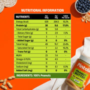 Pintola All Natural Peanut Butter Crunchy | Smooth, Unsweetened | 30g Protein | Gluten & Cholesterol Free, Vegan Peanut Butter, Nut Butter, High in Protein Spread, 100% Pure Roasted peanuts butter