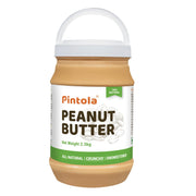 Pintola All Natural Peanut Butter Crunchy | Smooth, Unsweetened | 30g Protein | Gluten & Cholesterol Free, Vegan Peanut Butter, Nut Butter, High in Protein Spread, 100% Pure Roasted peanuts butter