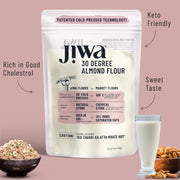 Jiwa 30 Degree Almond Flour | 200 G | Patented Cold Pressed Flour | Slow Ground | Low Carb Badam Powder | Keto & Paleo Friendly | Made With Californian Almonds | Gluten Free | Grain Free