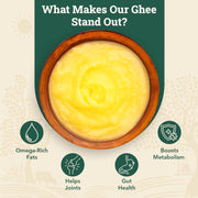 Anveshan A2 Gir Cow Ghee Bilona Method 1Liter, Traditional Bilona Method, Cultured, Immunity Booster, Pure, Natural, Healthy, Fresh, Lactose And Gluten Free