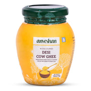 Anveshan A2 Cow Ghee 1 Litre | Traditionally Bilona-Churned, Danedar Ghee | Aromatic| NABL Lab Tested (70+ tests), Cruelty-Free | Grass-Fed | Glass Jar