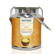 Anveshan A2 Cow Ghee 1 Litre | Traditionally Bilona-Churned, Danedar Ghee | Aromatic| NABL Lab Tested (70+ tests), Cruelty-Free | Grass-Fed | Glass Jar