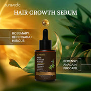 Auravedic Advance Hair Growth Serum For Scalp with 3% Redensyl, 2% Anagain, 3% Procapil, Caffeine, Biotin, Bhringaraj, Rosemary Oil For Hair Serum For Hair Fall Control 30ML