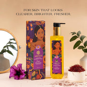 Ayurvedic Face Wash with Kashmiri Saffron and Neem | Natural Face Cleanser for Daily Skin Exfoliation and Brightening | Chemical Free Organic Herbal Facewash (200 ml)