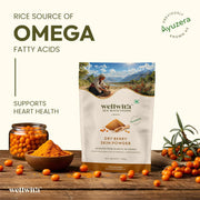 Wellwith by Ayuzera Himalayan Sea Buckthorn Berries Powder, 100g | Rich in Omega 3, 6, 7, 9 | Collagen, Fiber, Omegas, Vitamin C, Vitamin E | Dry Sea Buckthorn Berry Powder (100, Grams)