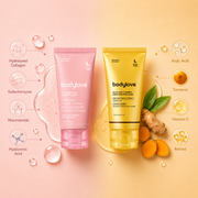 BodyLove K-Tech Combination Mask Duo | Korean Collagen Night Wrapping Mask + Kojic Acid Turmeric Ove