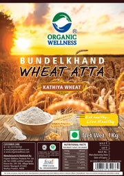 Organic Wellness Kathiya Wheat Atta 2 KG Pack | Emmer Wheat Flour | High Fiber, Low Gluten, & Diabetic Friendly | Whole Wheat Chakki Flour
