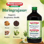 Baidyanath Asli Ayurved Bhringrajasava 450 ml |Multi-Benefit Ayurvedic Formula | Ayurvedic Ingredients Bhringraj Asav for Hair Growth, Liver, Cough Relief and Blood Purification