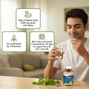 Baidyanath Ayurved Brahmi Tablets - 60 Tab | Helps To Handle Life’s Daily Stress | Promotes Mind Relaxation| (Pack of 1)