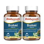 Baidyanath Ayurved Brahmi Tablets - 60 Tab | Helps To Handle Life’s Daily Stress | Promotes Mind Relaxation| (Pack of 1)