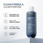 Bare Anatomy Anti Hair Fall Shampoo | 5x Hair Fall Control & Growth |Contains Biotin Adenosine, & Peptides|Paraben & SLS Free | For All Hair Types | For Women & Men | 250ml