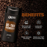 Beardo Detan Combo For Men (Set of 2) | Detan Body Wash & Detan Face Wash with Powerful Coffee Extract for Tan Removal | Hydrates & Exfoliates Men's Skin for Oil Control
