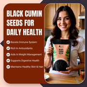 Bliss of Earth Certified Organic Black Cumin Kalonji Seeds, Nigella Seeds, 250GM